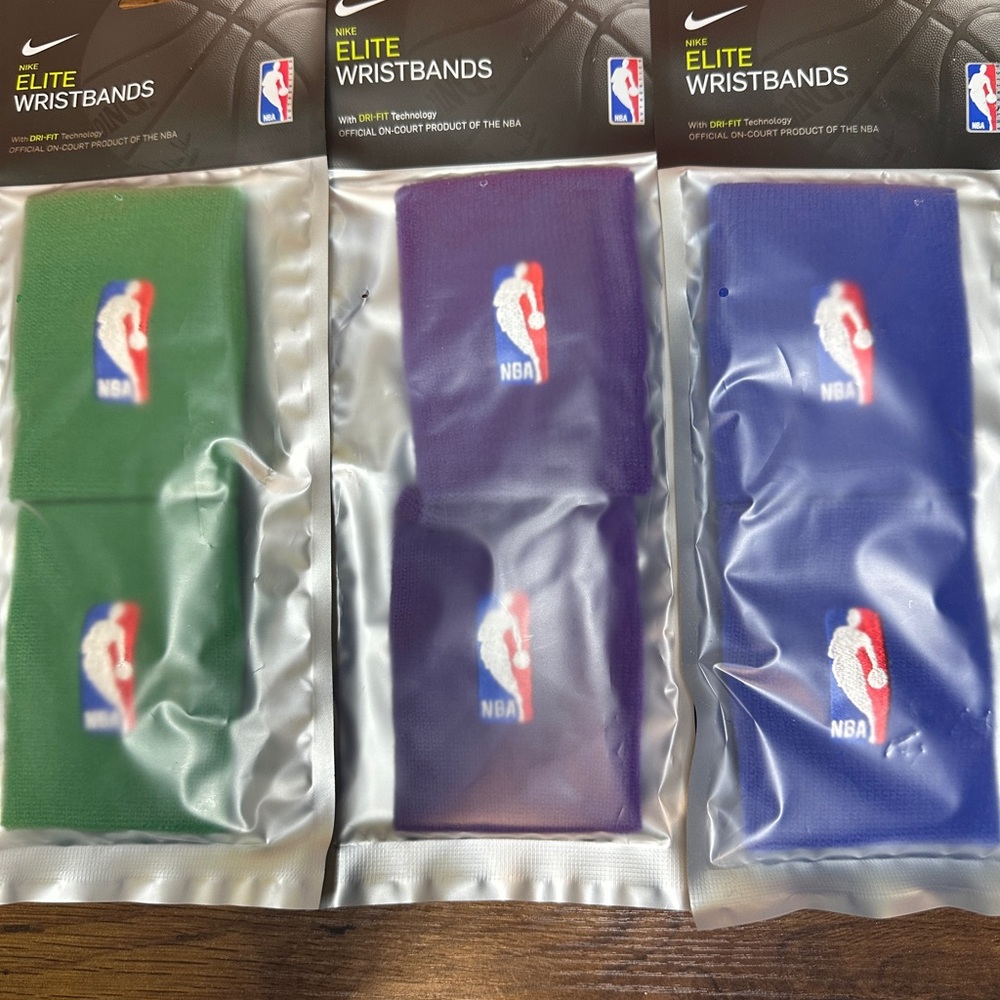 NIKE ELITE WRISTBANDS DRI FIT NBA BASKETBALL WRIST BANDS LOT Purple Blue Green